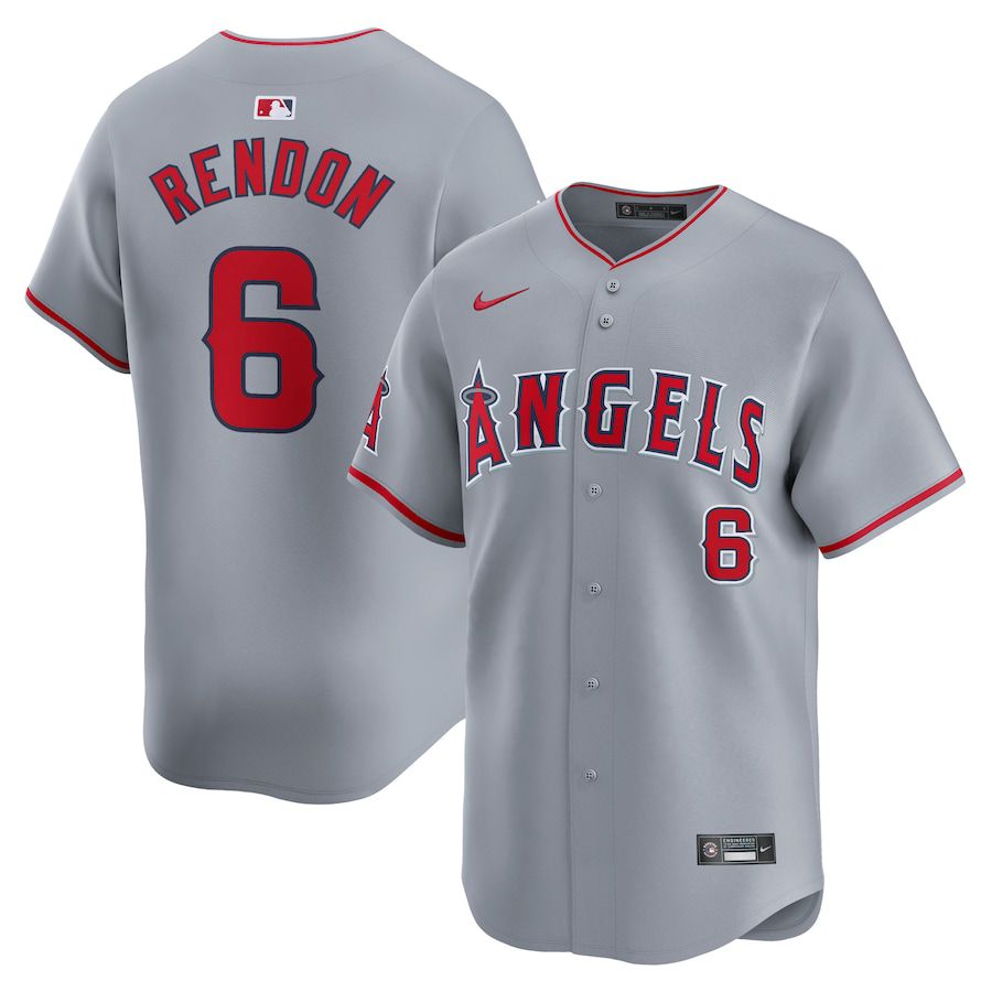 Men Los Angeles Angels #6 Anthony Rendon Nike Gray Away Limited Player MLB Jersey->los angeles angels->MLB Jersey